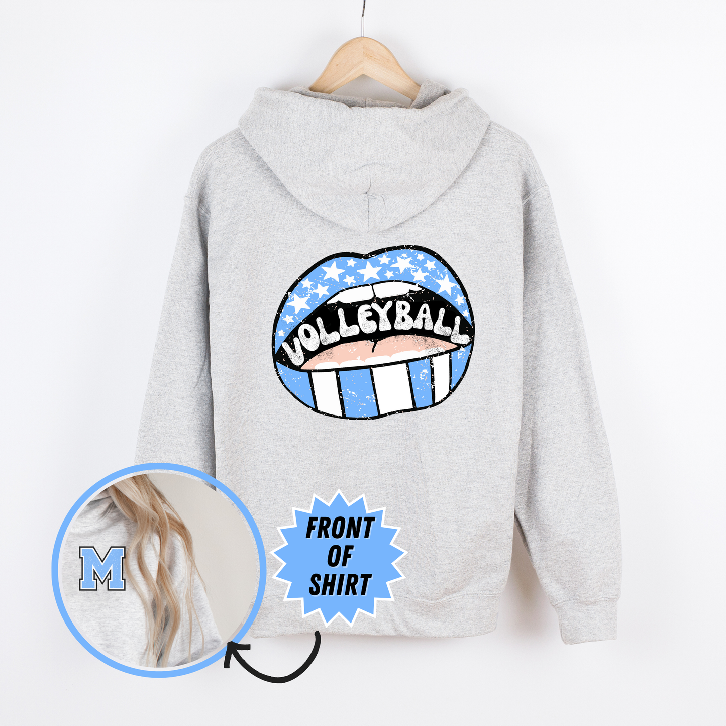 Full Zip Volleyball Lips Sweatshirt  - Adult