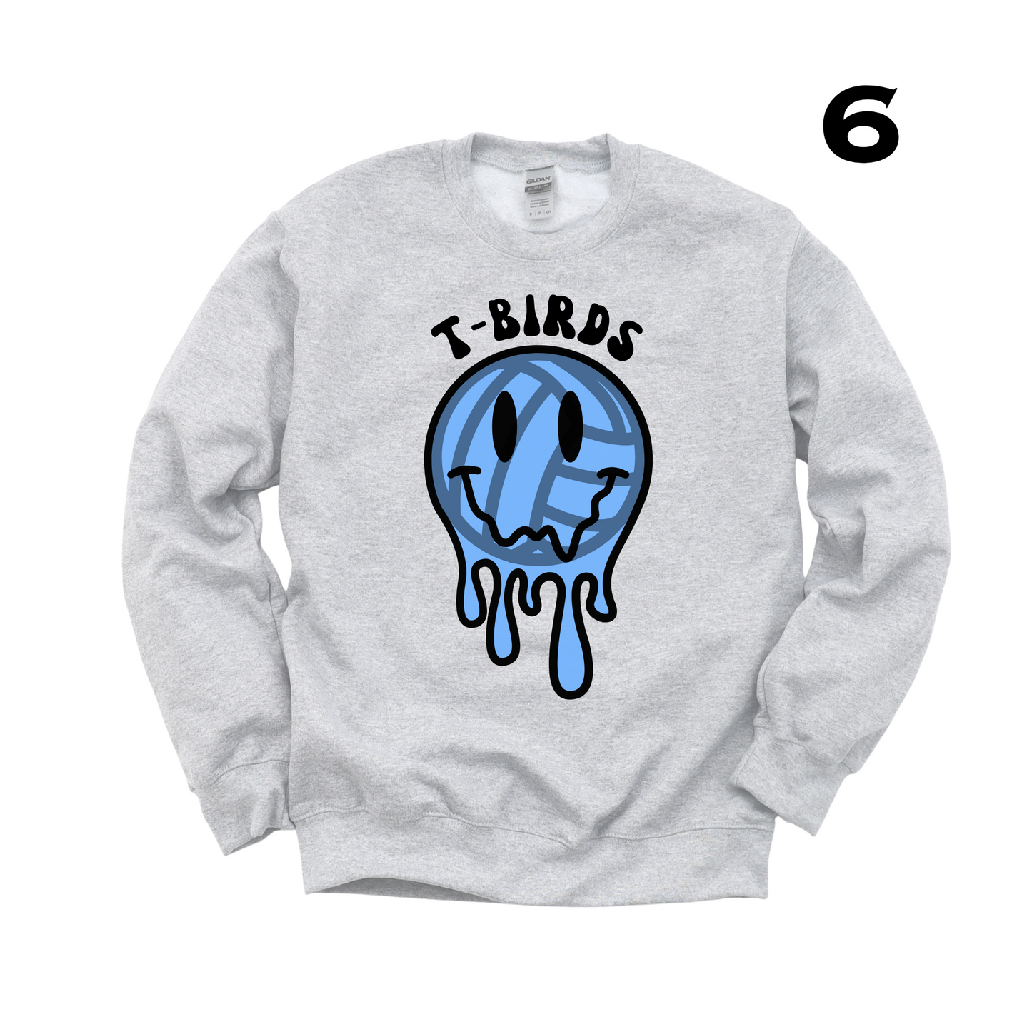 Volleyball Sweatshirt Gray Crewneck - Youth