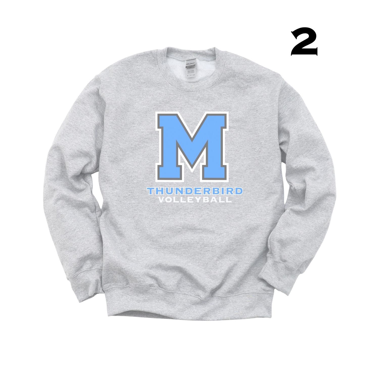 Volleyball Sweatshirt Gray Crewneck - Youth
