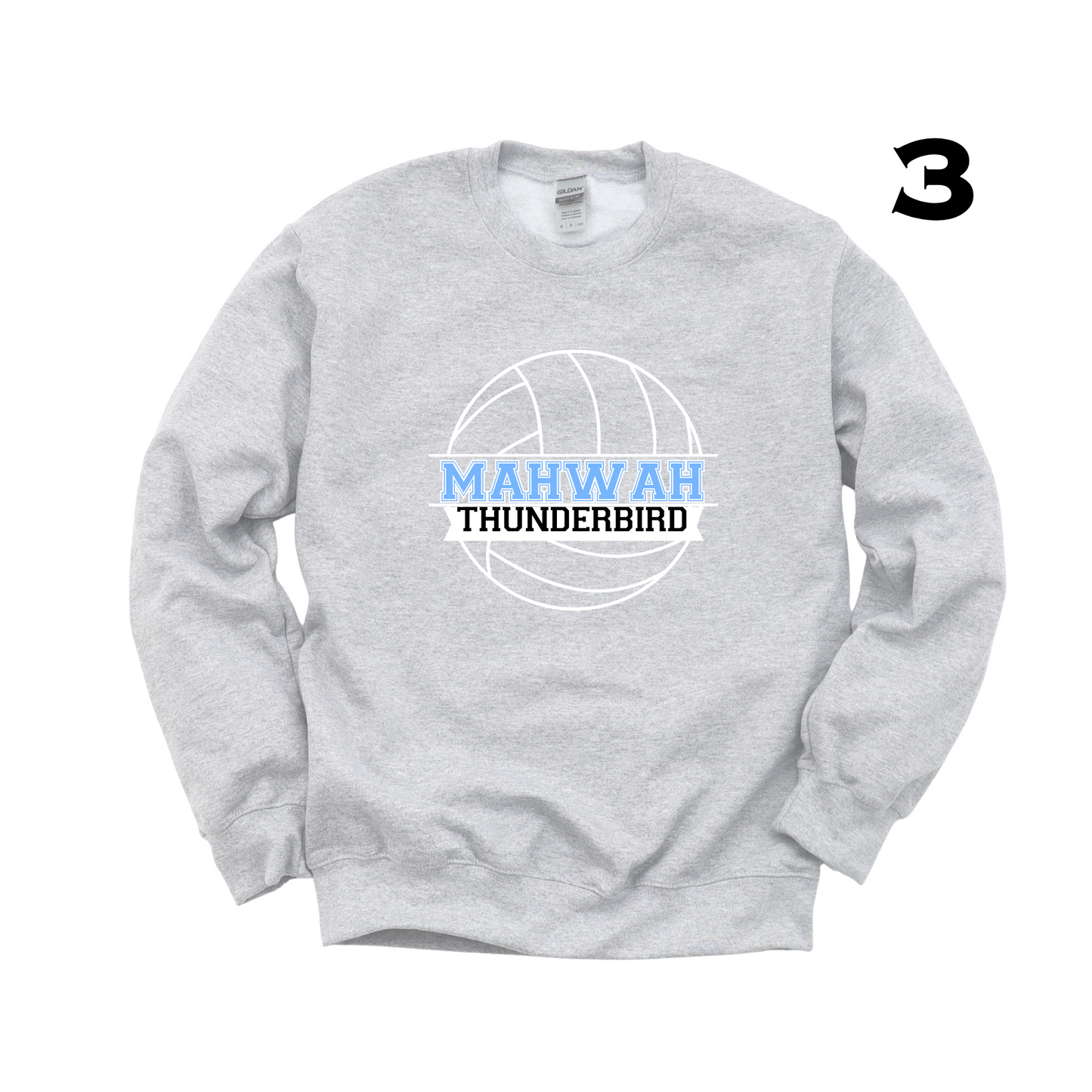 Volleyball Sweatshirt Gray Crewneck - Youth