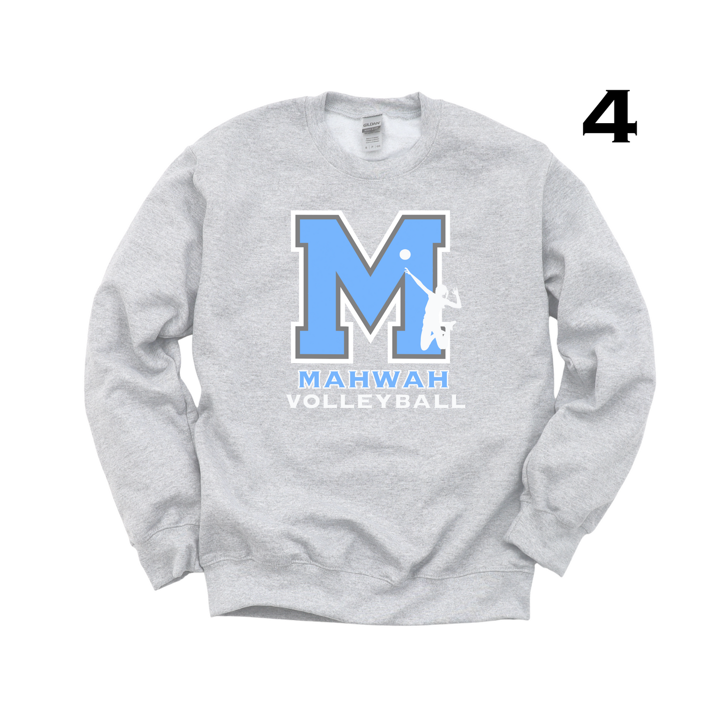 Volleyball Sweatshirt Gray Crewneck - Youth