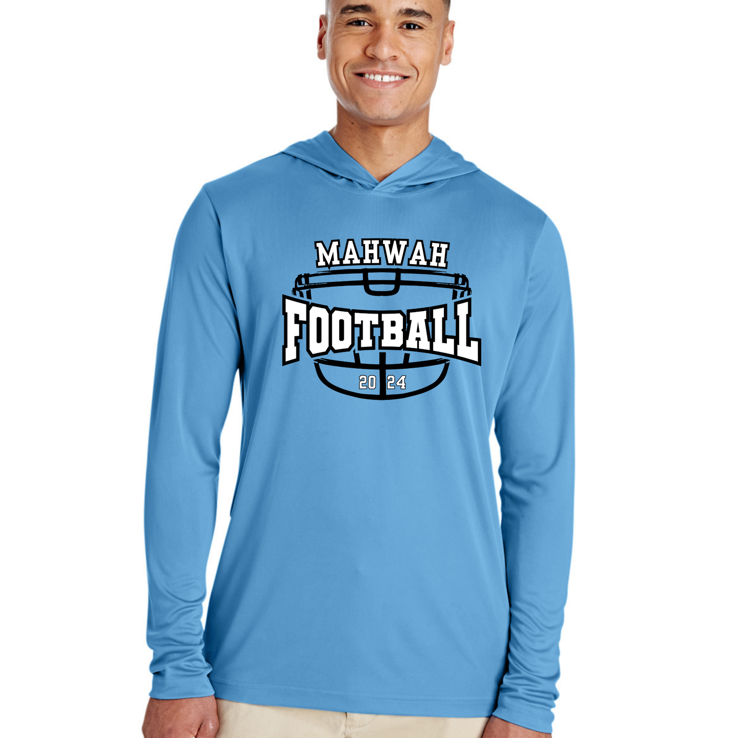 Men's Cooling Football Performance Long Sleeve Mahwah Hooded Tee