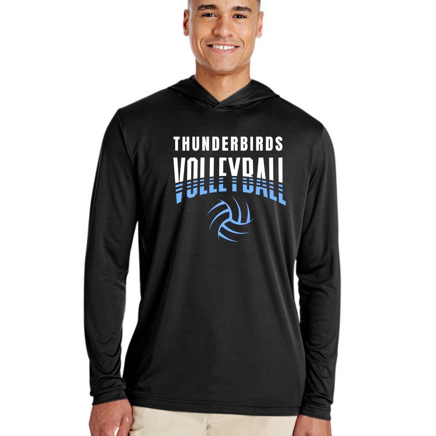 Thunderbird Volleyball Hooded Long Sleeved Tee - Adult