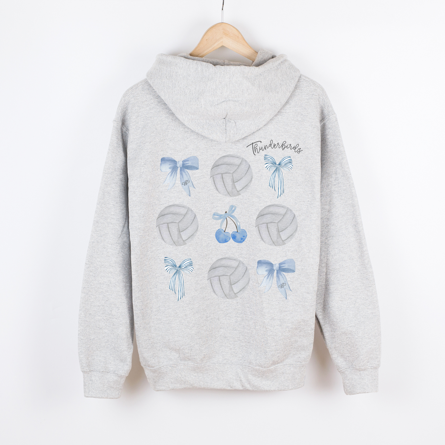 Volleyball Full Zip Hooded Bow Sweatshirt