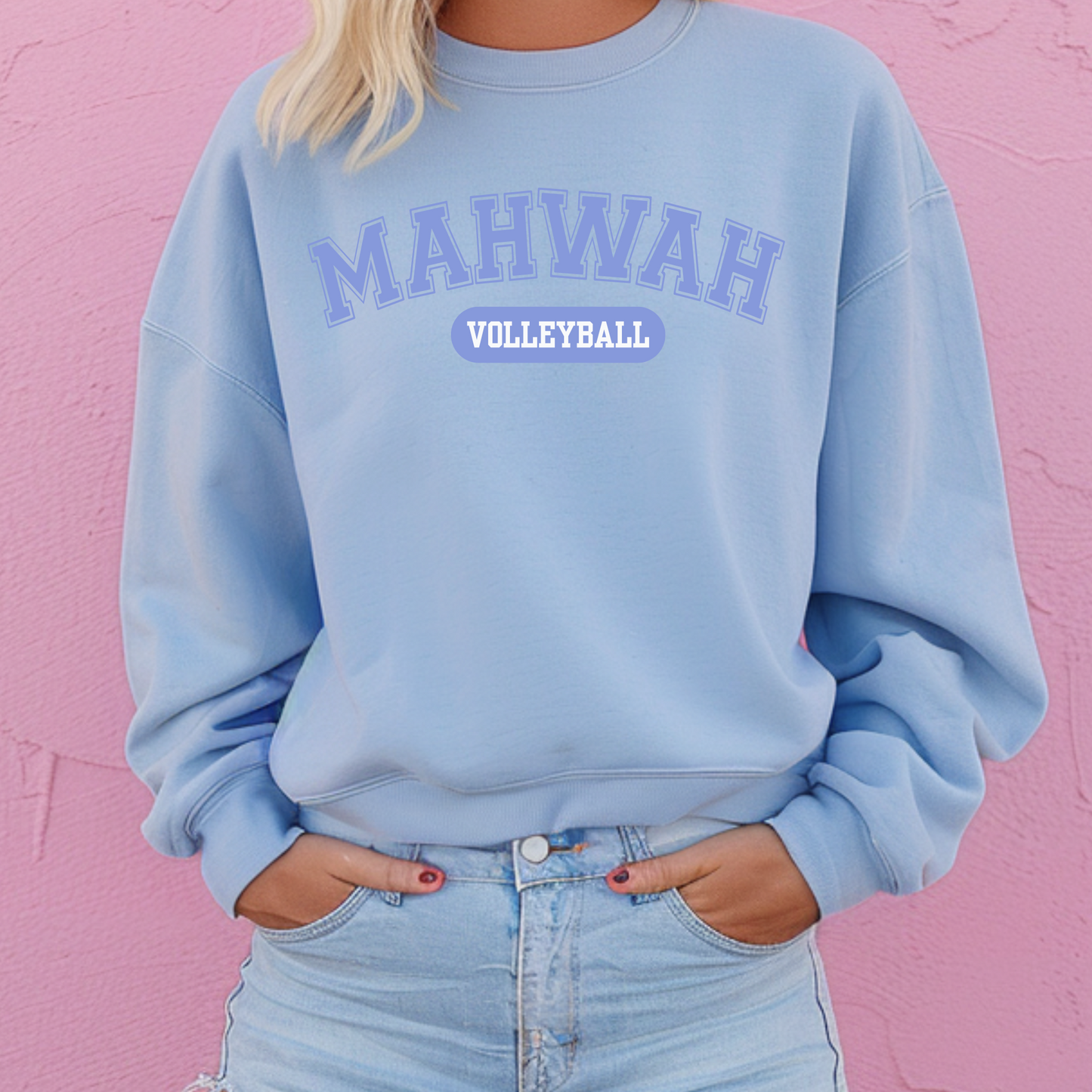 Mahwah Volleyball Puff Crewneck - Adult