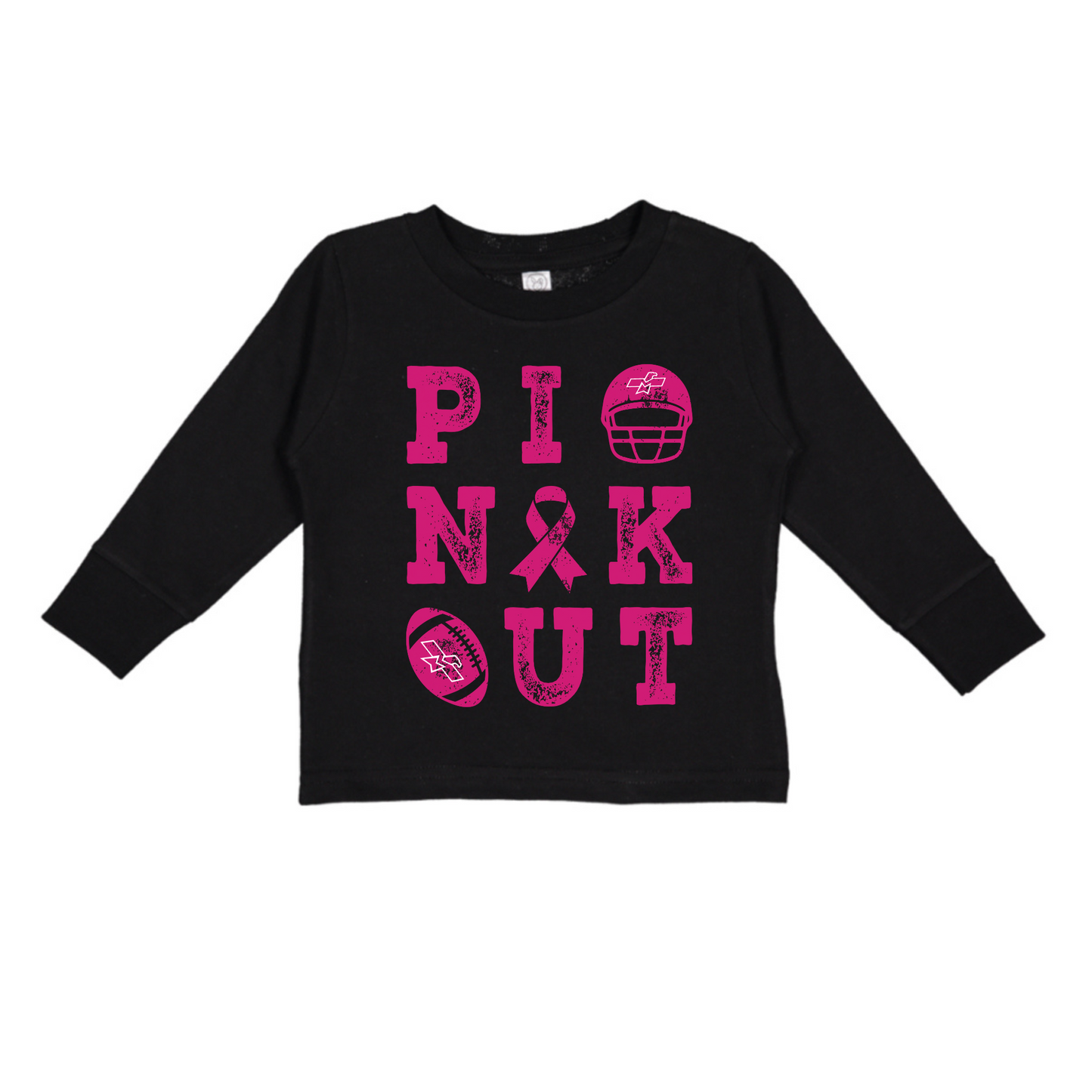 October Breast Cancer Awareness Pinkout Toddler Long Sleeve