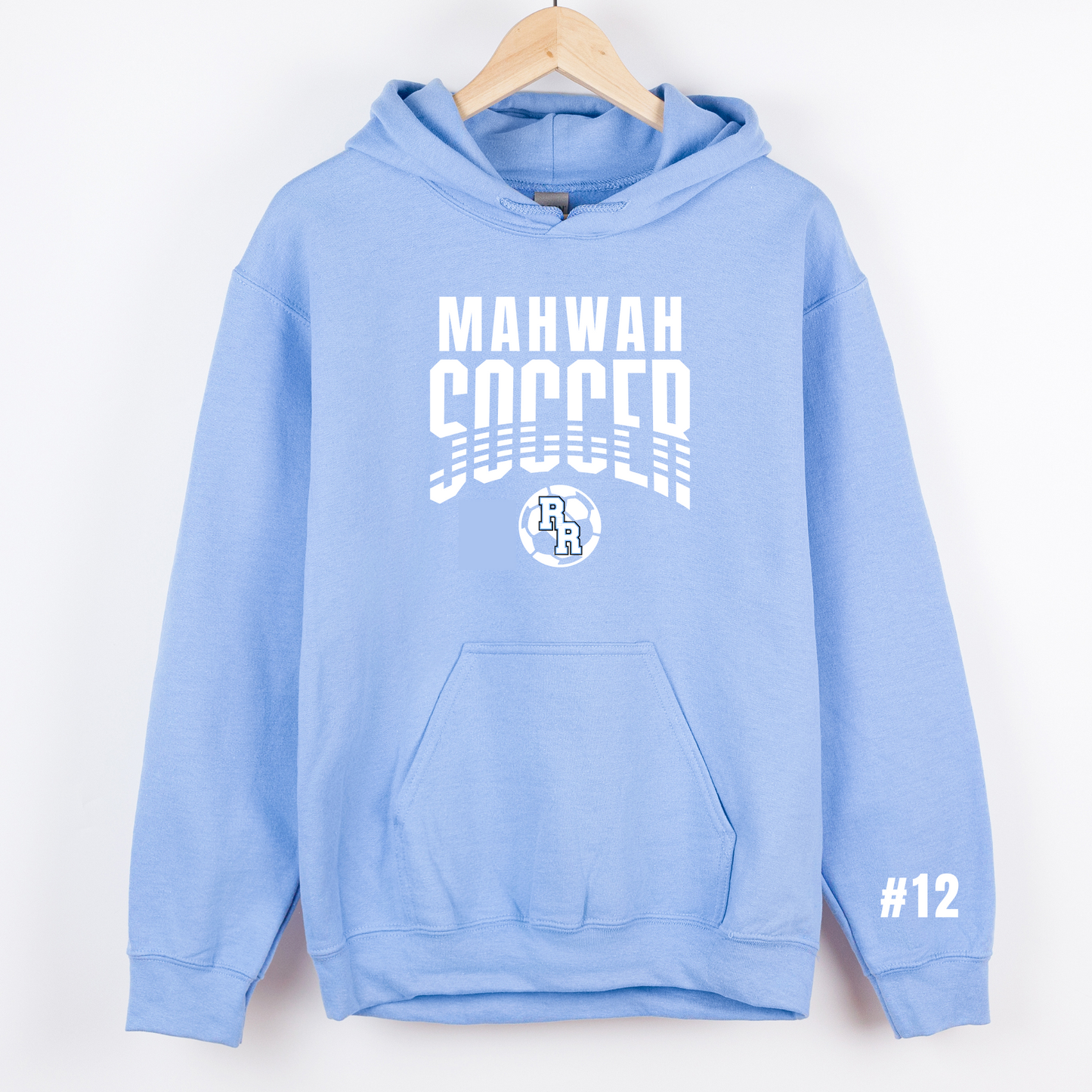 Mahwah Soccer Hooded Sweatshirt Personalized with Number - Youth