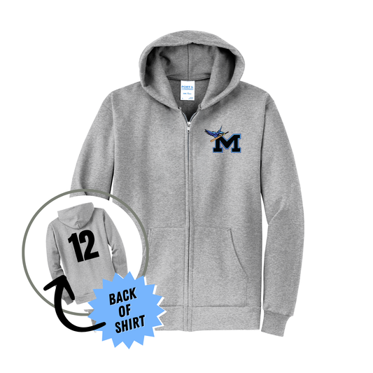 Softball Full Zip-Up Sweatshirt