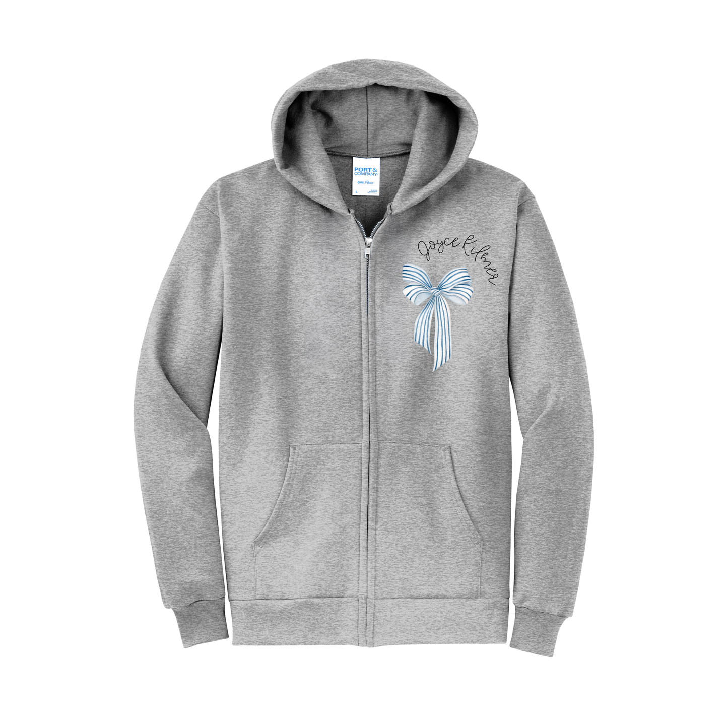 JK Full Zip-Up Sweatshirt with Bow