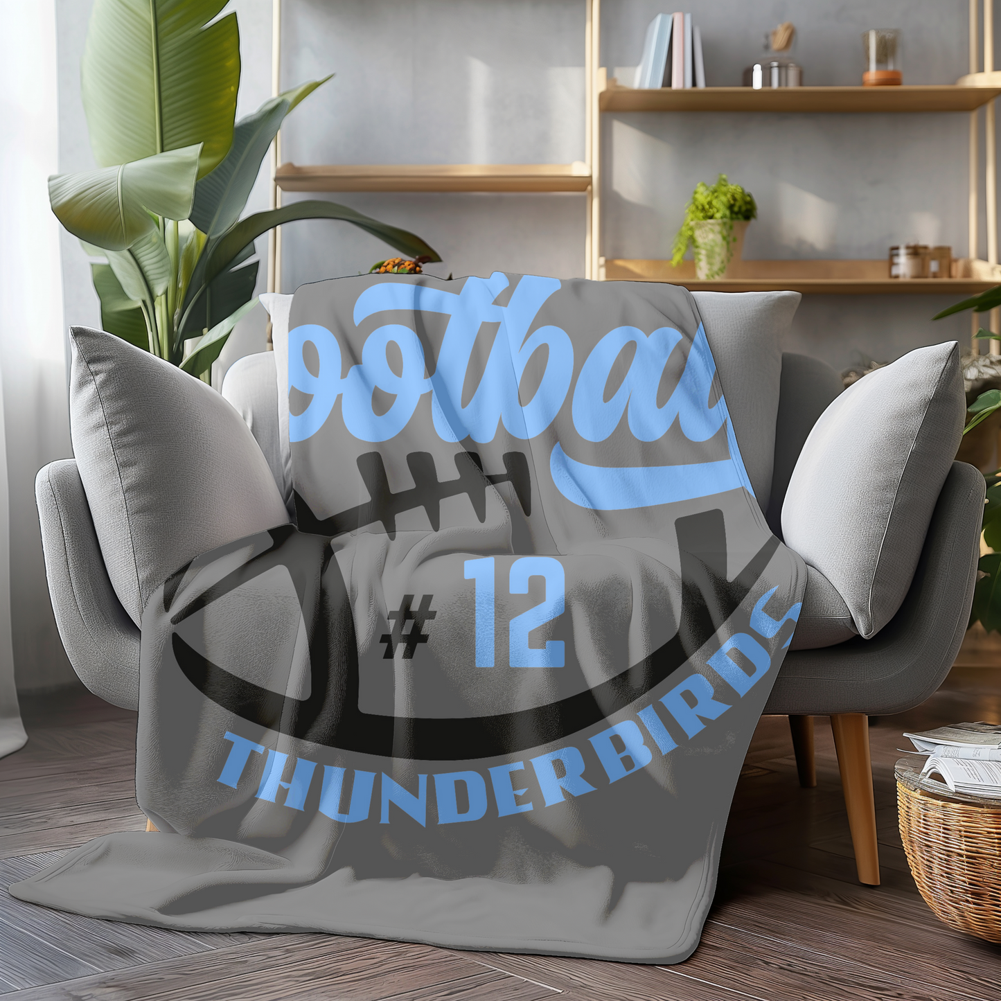 Personalized Fleece Football Blanket