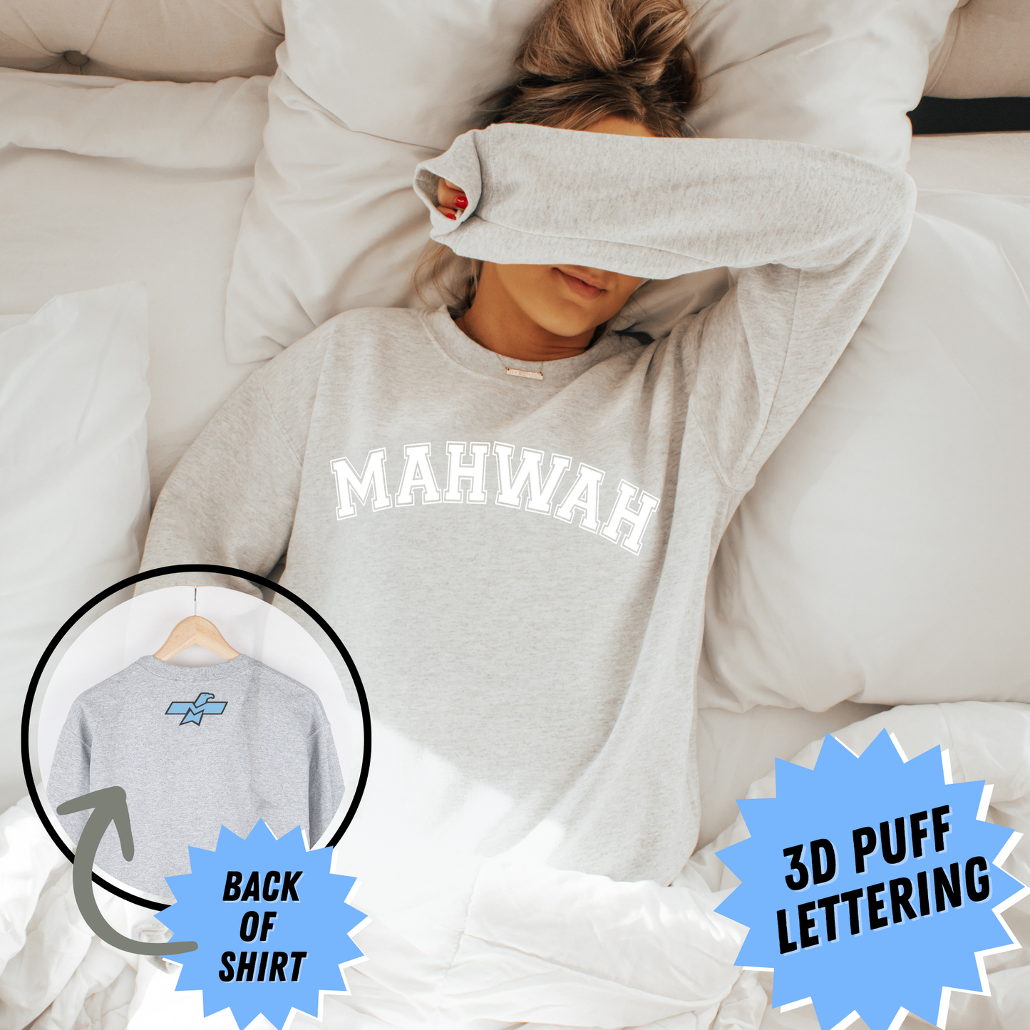 Mahwah Puff Print Crewneck Sweatshirt - Adults