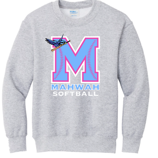 Mahwah M Pink Accent Crewneck Sweatshirt