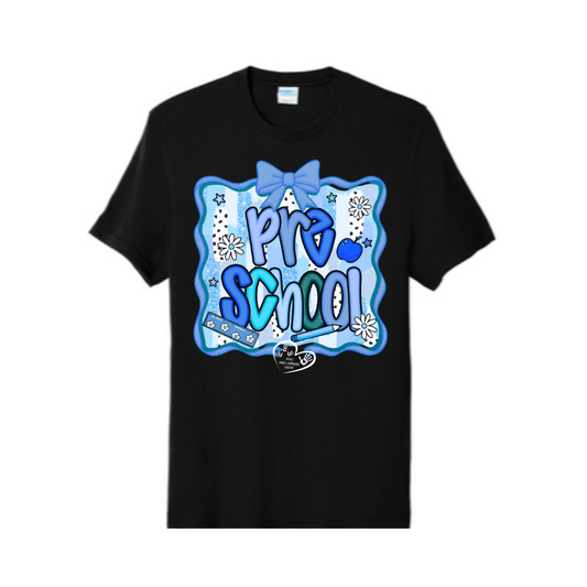 Bubble Font Pre School Adult Tee