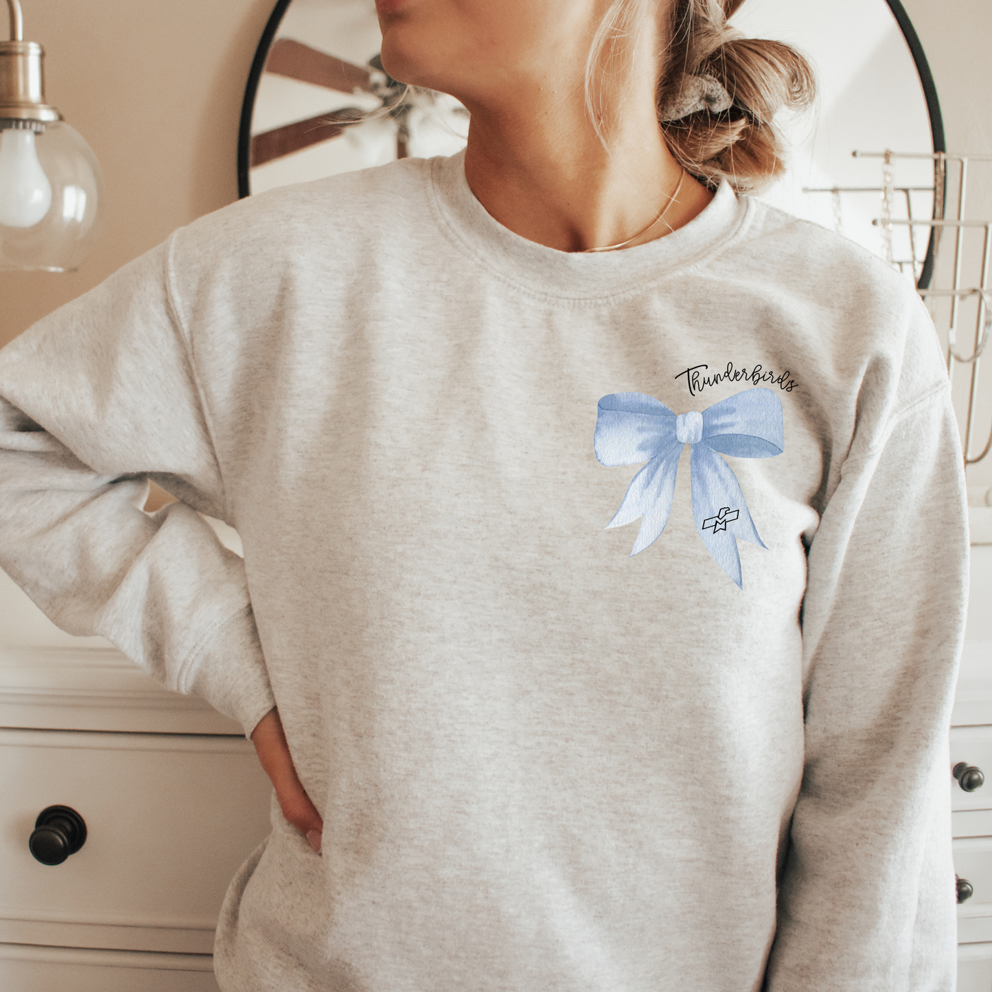 Vintage Cheerleading Crewneck Bow Sweatshirt - Adults