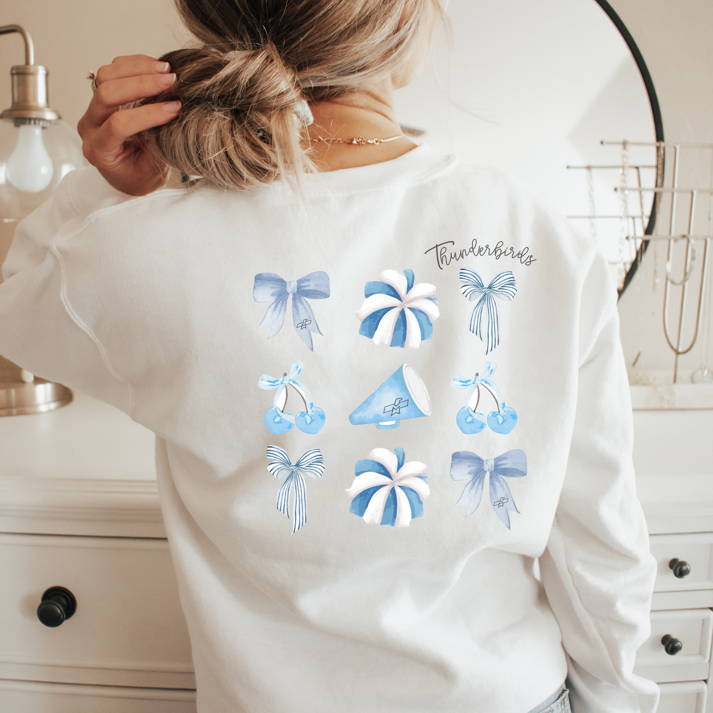 Vintage Cheerleading Crewneck Bow Sweatshirt - Adults