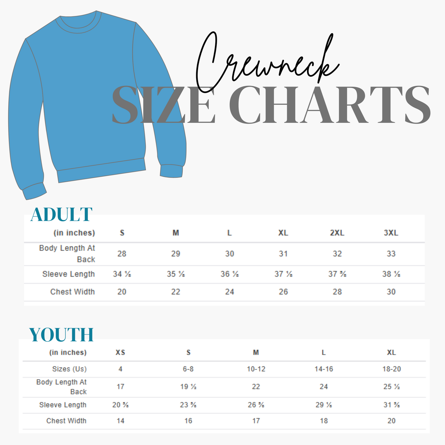 Cheer Puff Print Blue Crewneck Sweatshirt