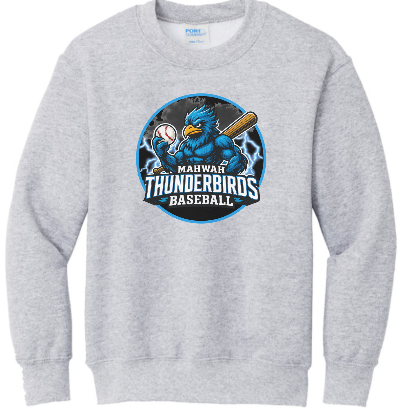 Thunderbird Baseball Softball Crewneck Sweatshirt