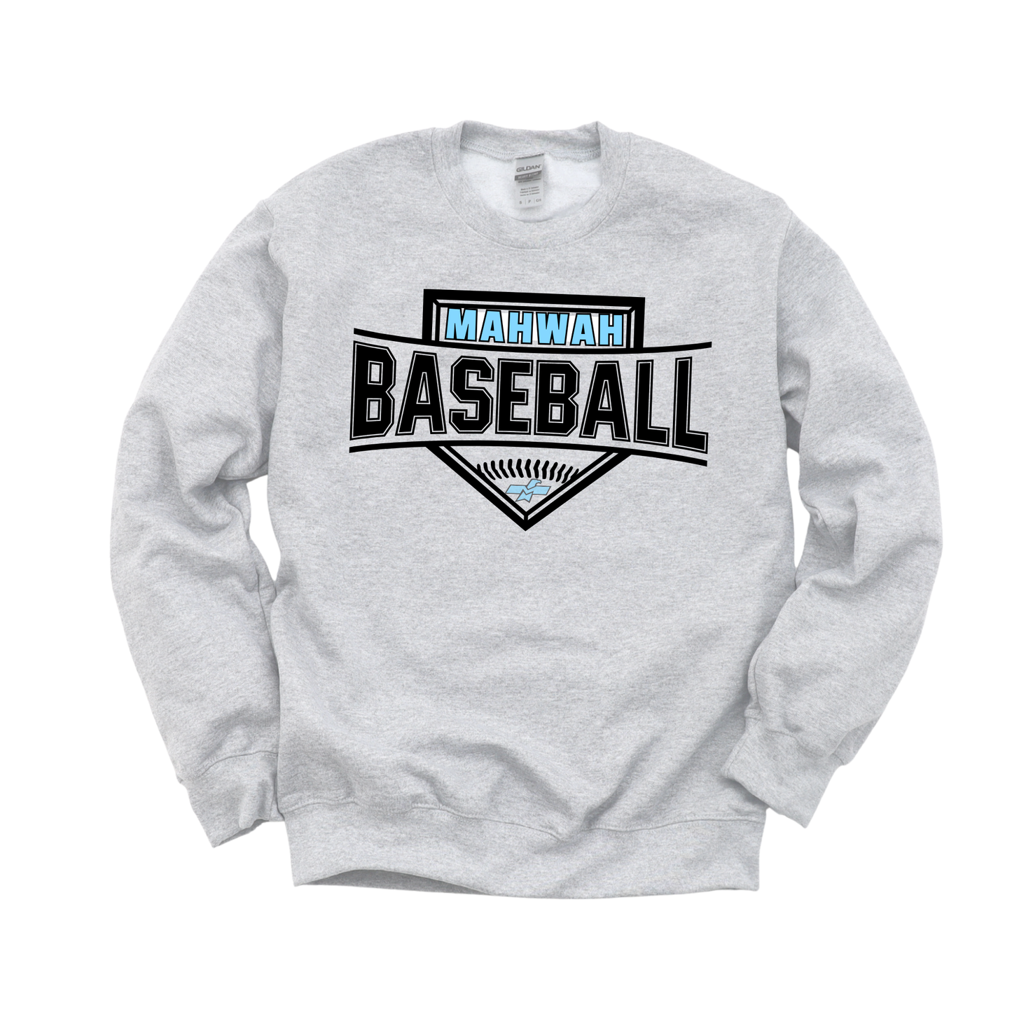 Mahwah Baseball Plate Crewneck Sweatshirt