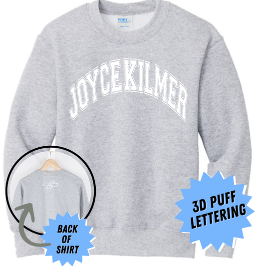 Joyce Kilmer Puff Print Crewneck Sweatshirt - Gray