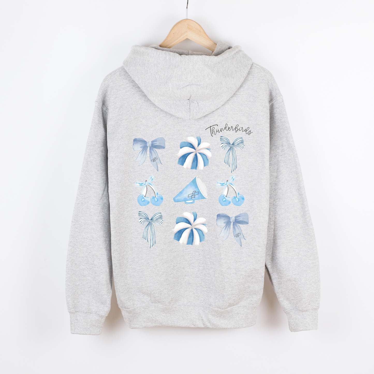 Thunderbirds Bows and Pom Poms Hooded Sweatshirt - Youth