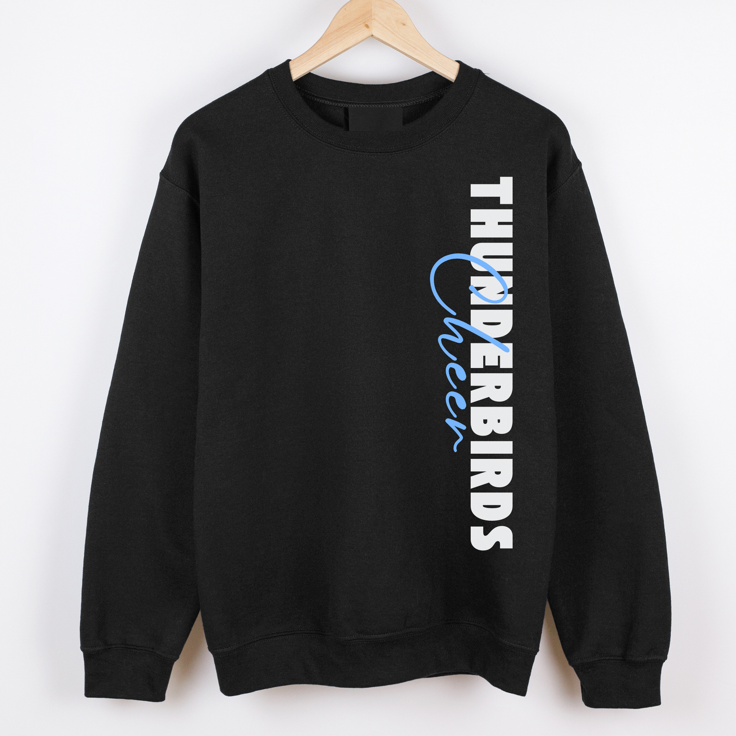 Thunderbirds Cheer Crewneck personalized with Name- Youth