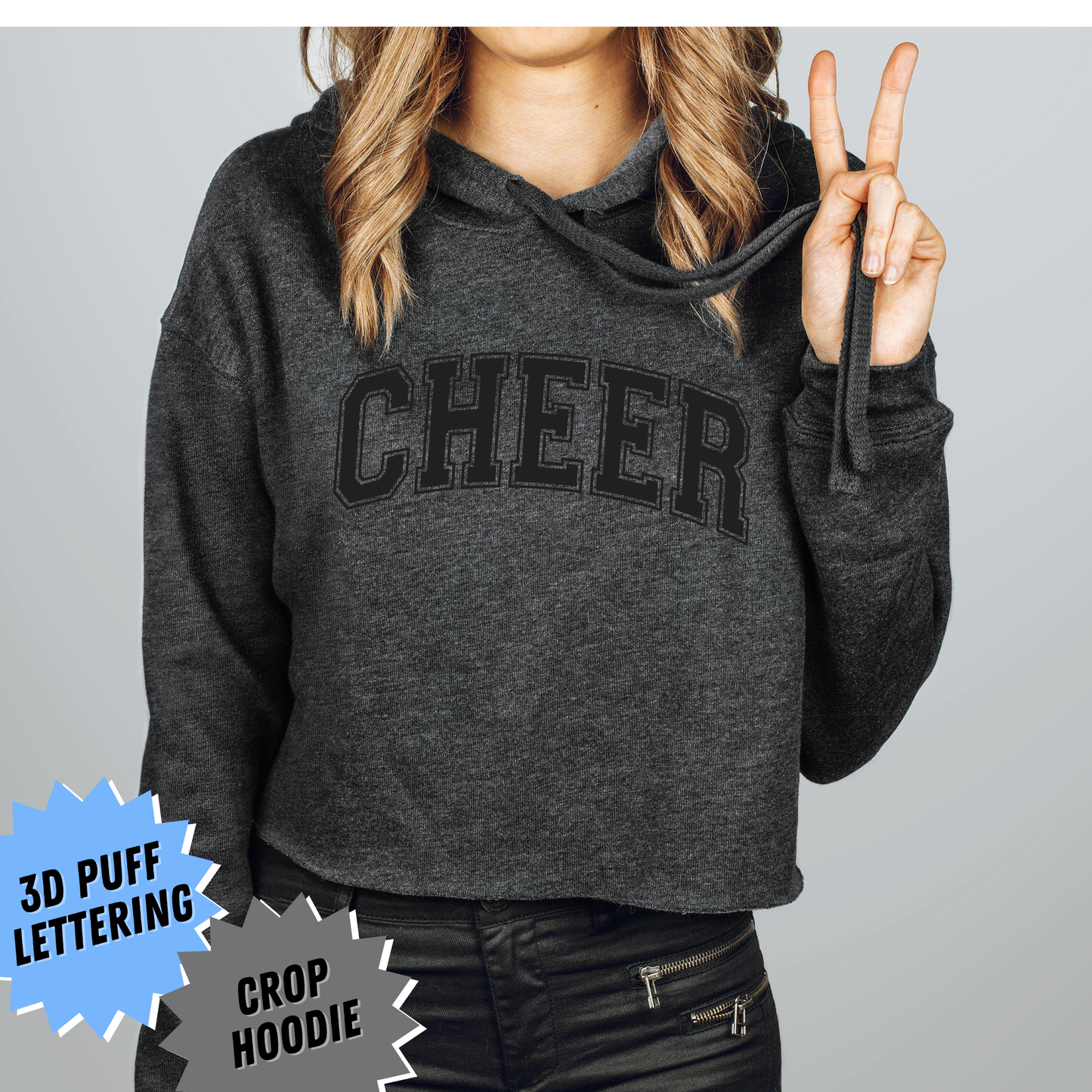 Puff Cheer Women's Cropped Hooded Sweatshirt