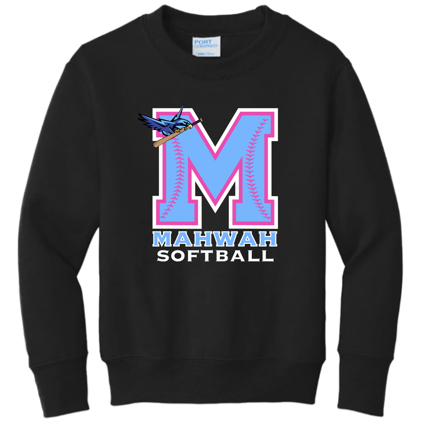 Mahwah M Pink Accent Crewneck Sweatshirt