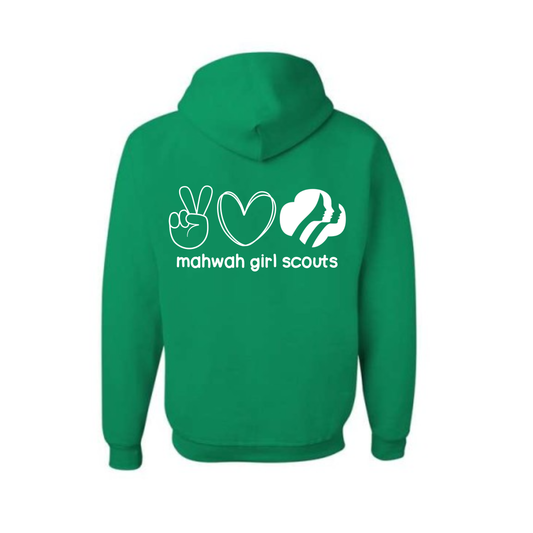 Mahwah Girl Scouts Green Hooded Sweatshirt