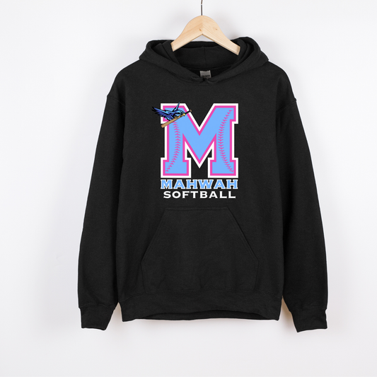 Mahwah M Pink Accent Hooded Sweatshirt