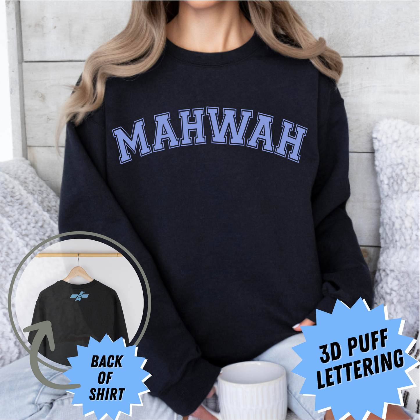 Mahwah Puff Print Crewneck Sweatshirt - Youth