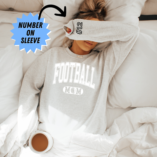 Football Mom Crewneck personalized with number  - Adults