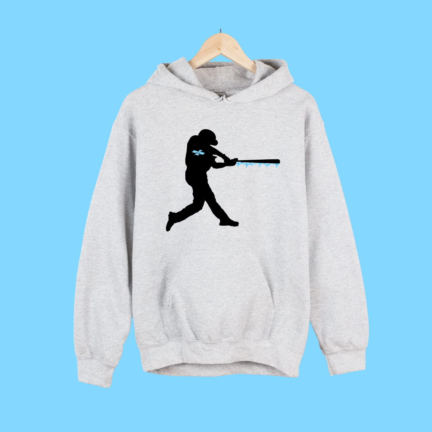 Silhouette Baseball Player Hooded Sweatshirt