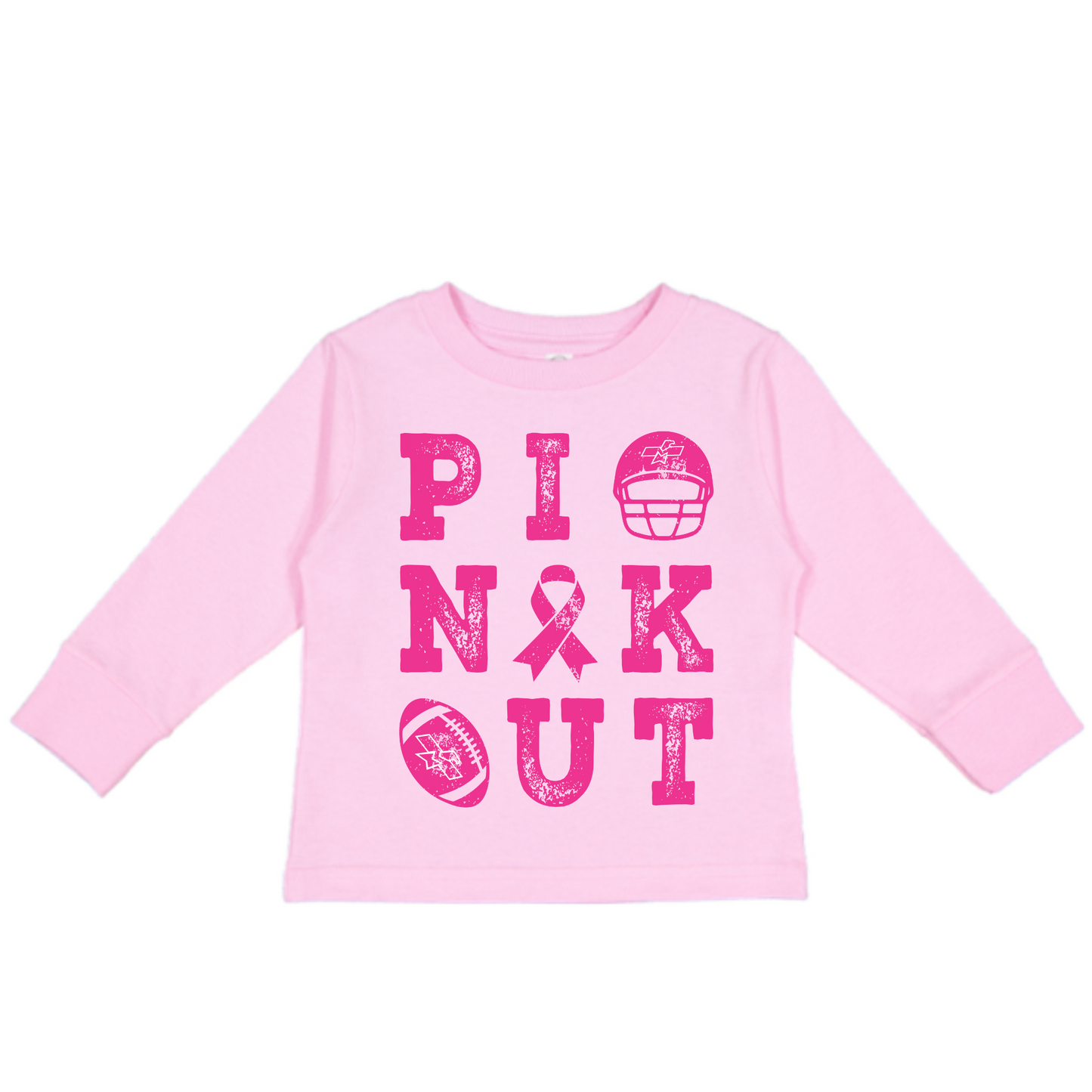 October Breast Cancer Awareness Pinkout Toddler Long Sleeve