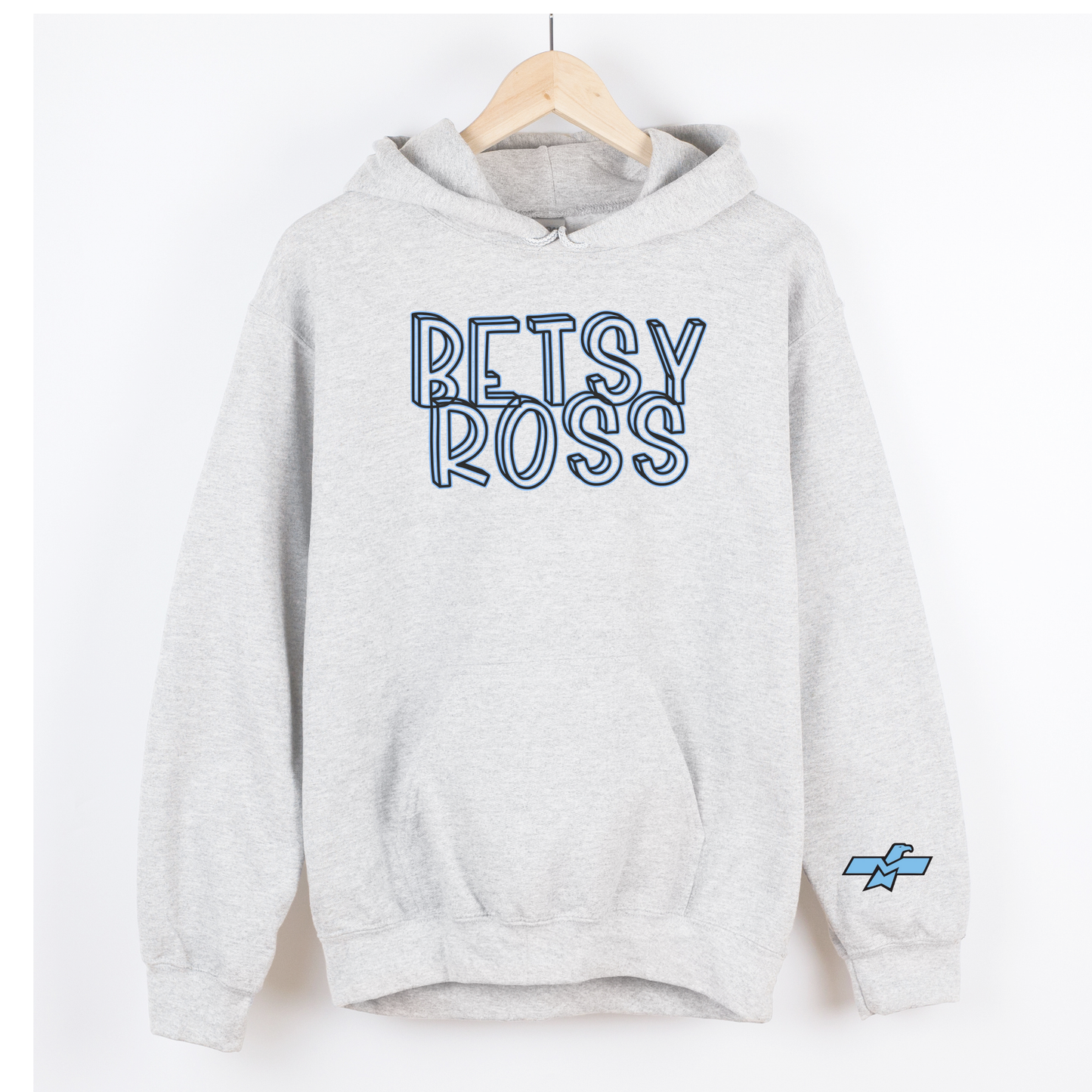 Betsy Ross Hooded Sweatshirt with Thunderbird on Arm