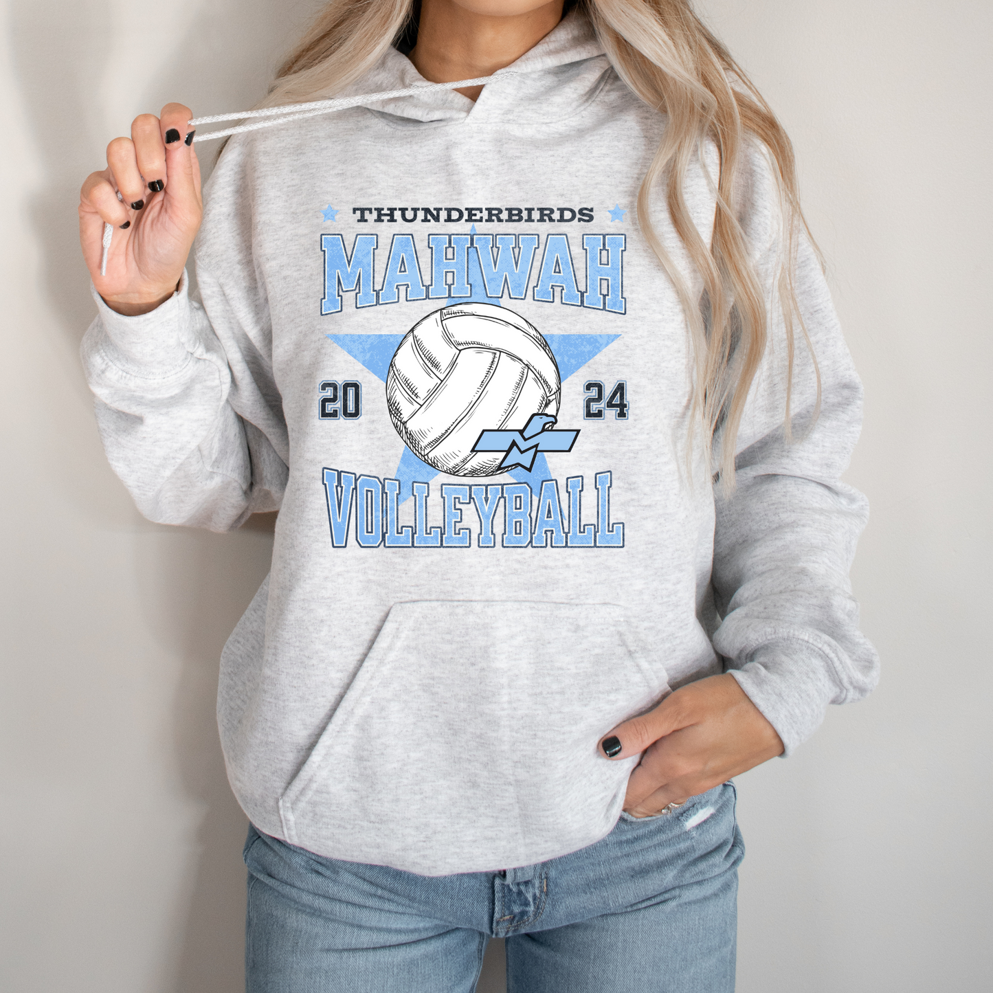 Vintage Thunderbird Volleyball Hooded Sweatshirt - Adult