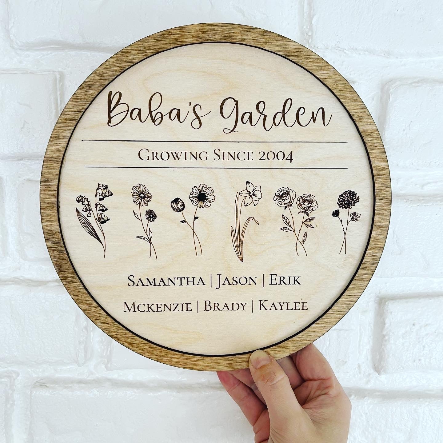 Personalized Engraved Birth Month Plaque