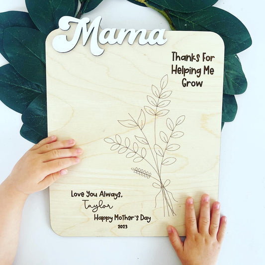 Thanks for Helping Me Grow Hands Print Sign