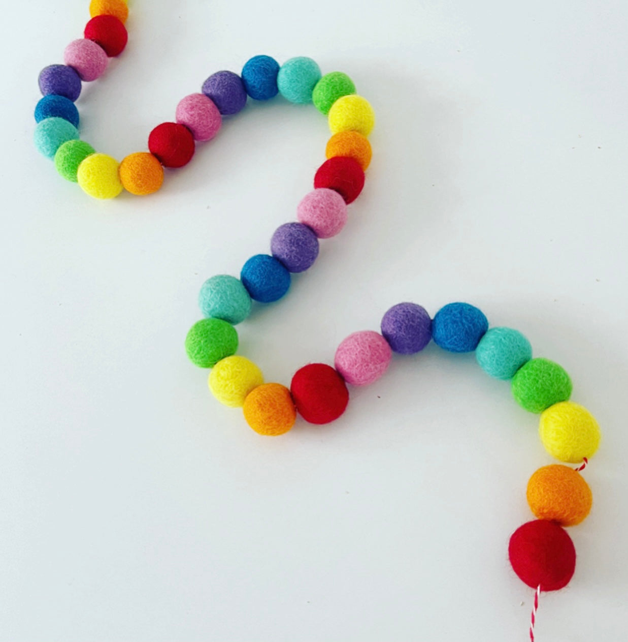 Rainbow Ball Felt Garland