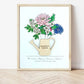 Personalized Birth Month Family Print with 3D Watering Can