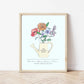 Personalized Birth Month Family Print with 3D Watering Can